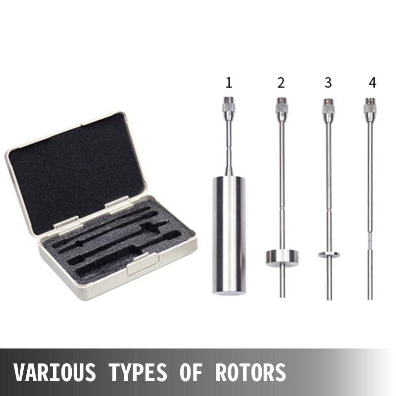 Digitaalinen pyörivä viskosimetri 10–6000000 mPa·s ±1% tarkkuus Newton-nesteille 4 roottoria