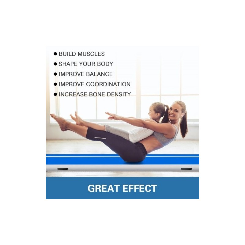 Ilmatäytteinen voimistelumatto PVC-muovia 400 cm pitkä 100 cm leveä 10 cm paksu