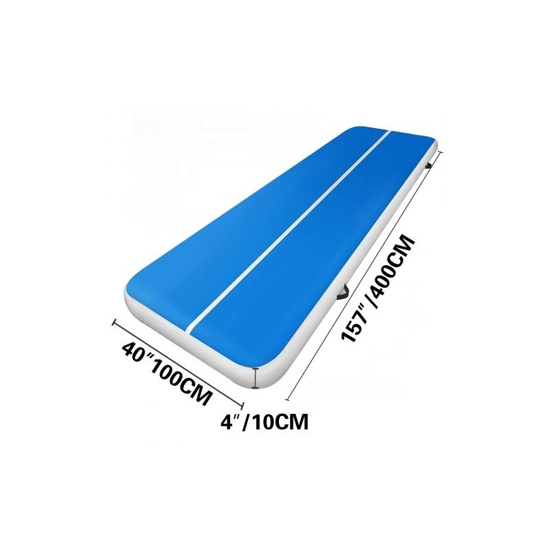 Ilmatäytteinen voimistelumatto PVC-muovia 400 cm pitkä 100 cm leveä 10 cm paksu