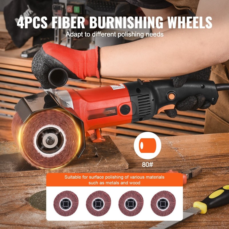 Polttokiillotus- ja pintakäsittelykone 1200W 6-portainen alumiinirunko 4 kuitukiillotuslaikkaa