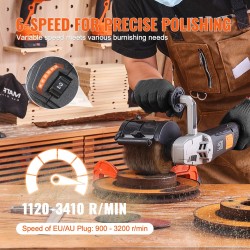 Käsikäyttöinen metallin karhennus ja kiillotuskone 1300W 6-portainen nopeudensäätö alumiinirunko teräslankapyörä
