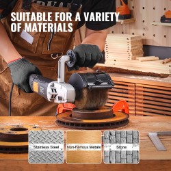 Käsikäyttöinen metallin karhennus ja kiillotuskone 1300W 6-portainen nopeudensäätö alumiinirunko teräslankapyörä