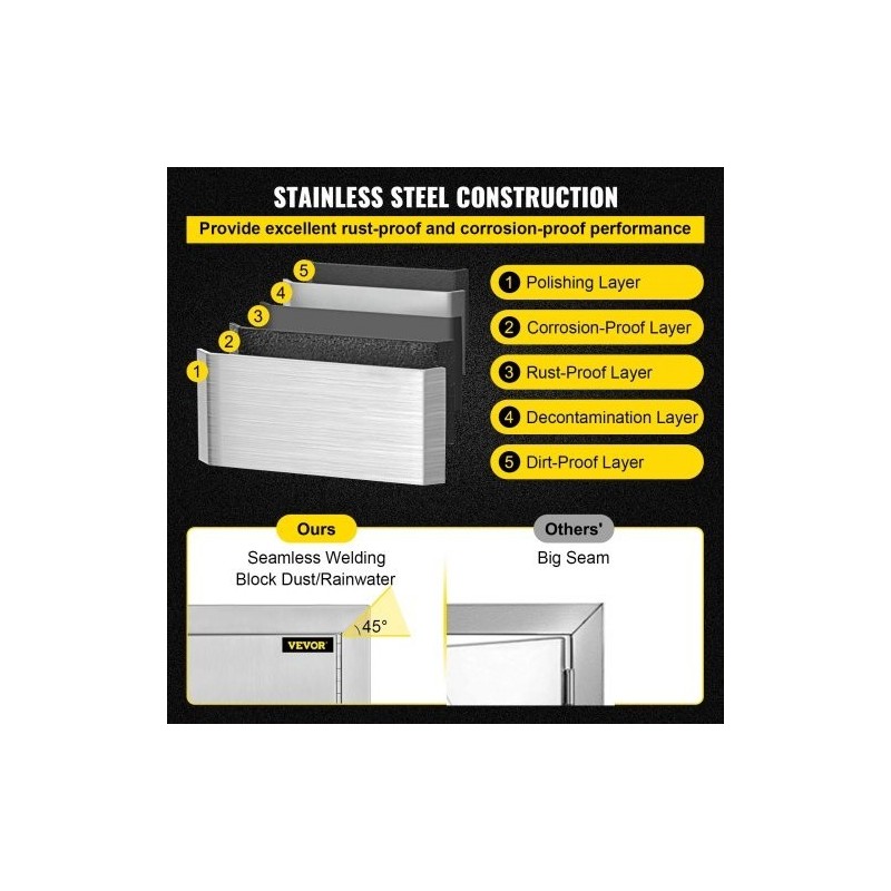 Ulkokeittiön ruostumatonta terästä 99 x 66 cm kaksiosaiset ovet
