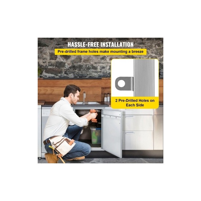 Ulkokeittiön ruostumatonta terästä 99 x 66 cm kaksiosaiset ovet