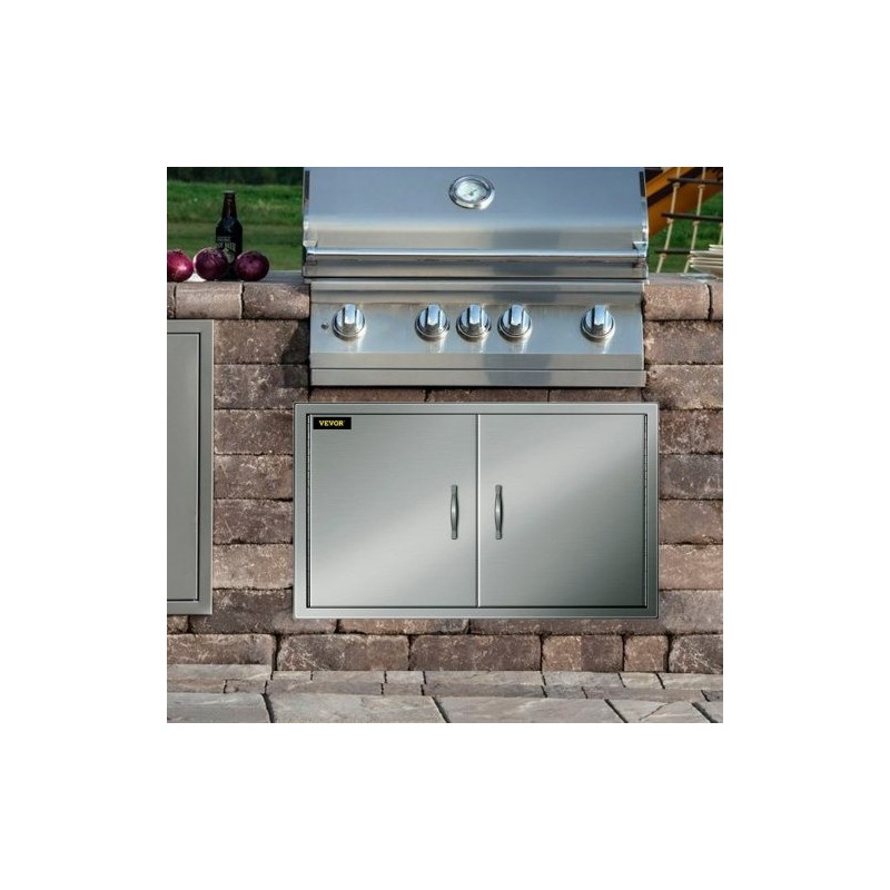 Ulkokeittiön ruostumatonta terästä 99 x 66 cm kaksiosaiset ovet