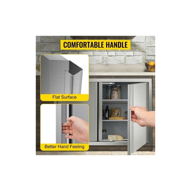 Ulkokeittiön kaksiosaiset ovet ruostumatonta terästä 75,5 x 53 cm