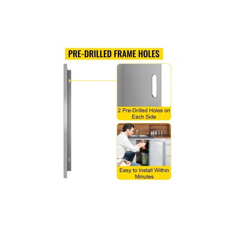 Ulkokeittiön kaksiosaiset ovet ruostumatonta terästä 75,5 x 53 cm