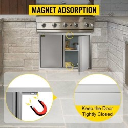 Ulkokeittiön kaksiosaiset ovet ruostumatonta terästä 75,5 x 53 cm