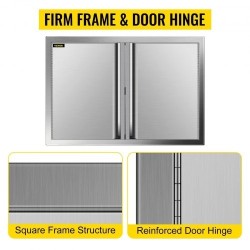 Ulkokeittiön kaksiosaiset ovet ruostumatonta terästä 75,5 x 53 cm