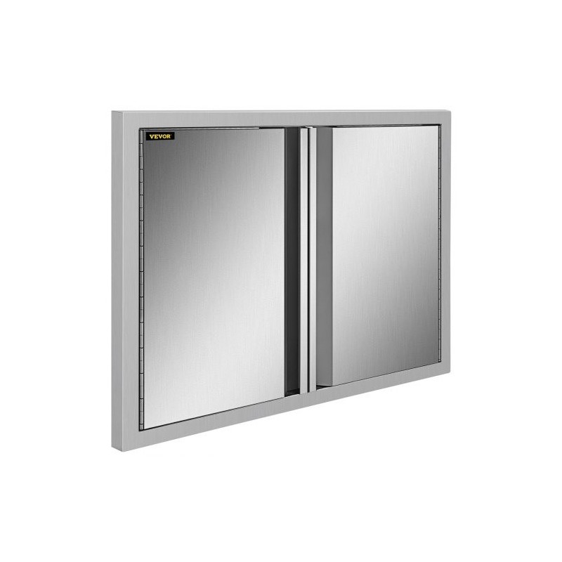 Ulkokeittiön kaksiosaiset ovet ruostumatonta terästä 75,5 x 53 cm