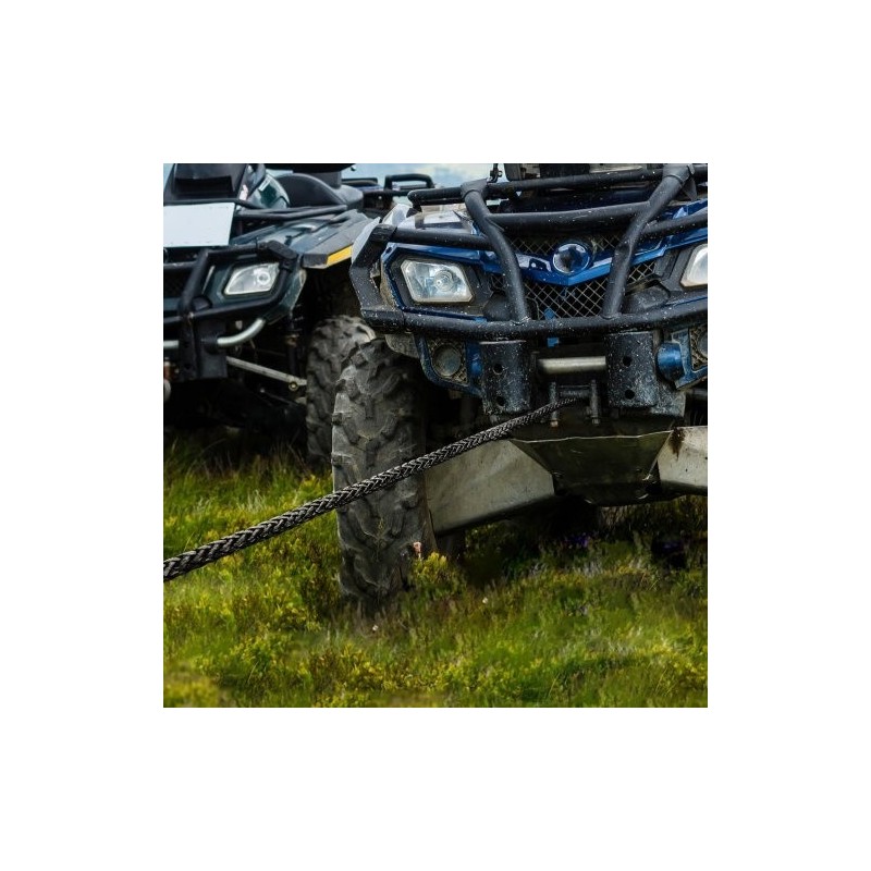 Synteettinen vinssiköysi 4,8 mm 15,2 m PU-päällystetty suojaholkilla taottu teräskoukku ATV UTV