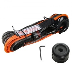 Synteettinen vinssiköysi 4,8 mm 15,2 m PU-päällystetty suojaholkilla taottu teräskoukku ATV UTV