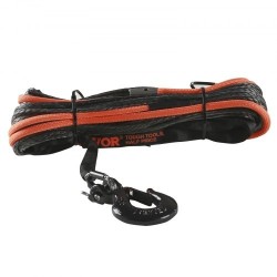 Synteettinen vinssiköysi 4,8 mm 15,2 m PU-päällystetty suojaholkilla taottu teräskoukku ATV UTV