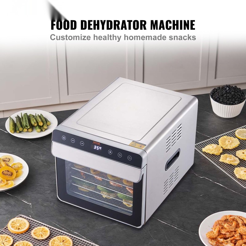 Ruokakuivuri 6 tasoa 360° ilmankierto ruostumatonta terästä 700 W