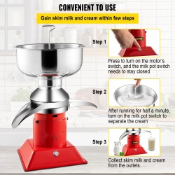 Kermaseparaattori ruostumatonta terästä valurautarunko 100 litraa tunnissa 5 litran maitokulho