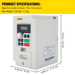 Taajuusmuuttaja 3 kW 220 V 1- tai 3-vaiheinen tulojännite 3-vaiheinen lähtö