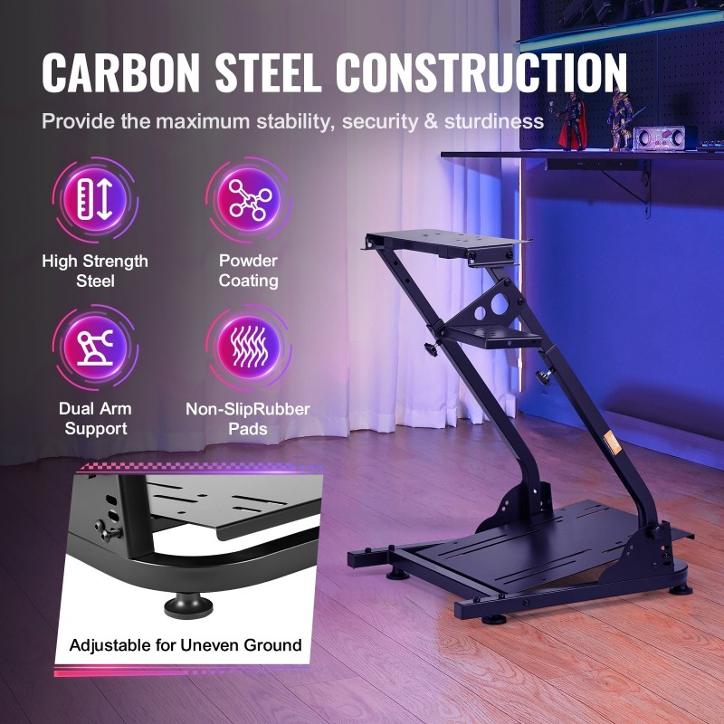 Rattiteline hiilikuituteräksestä säädettävä 68,5-80 cm taitettava yhteensopiva G25 G27 G29 G920