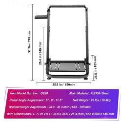 Rattiteline hiilikuituteräksestä säädettävä 68,5-80 cm taitettava yhteensopiva G25 G27 G29 G920
