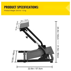 Rattiteline simulaattoriin hiiliteräs säädettävä korkeus 62–80 cm yhteensopiva G25 G27 G29