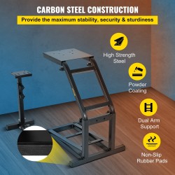 Simulaattorirattiteline hiiliteräs säädettävä 52–68 cm yhteensopiva G29 G27 G25