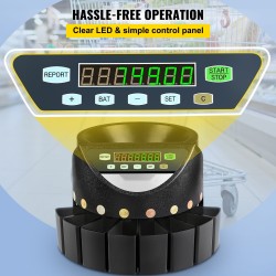 Sähköinen EUR-kolikkolaskuri 300 kolikkoa minuutissa 700 kolikon syöttösäiliö 50–300 kolikkoa per laatikko