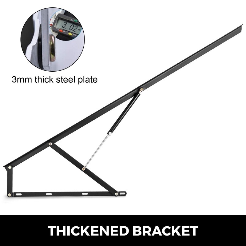 Sängyn ja vuodesohvan pneumaattinen nostomekanismi teräs 152 cm 2 kpl musta