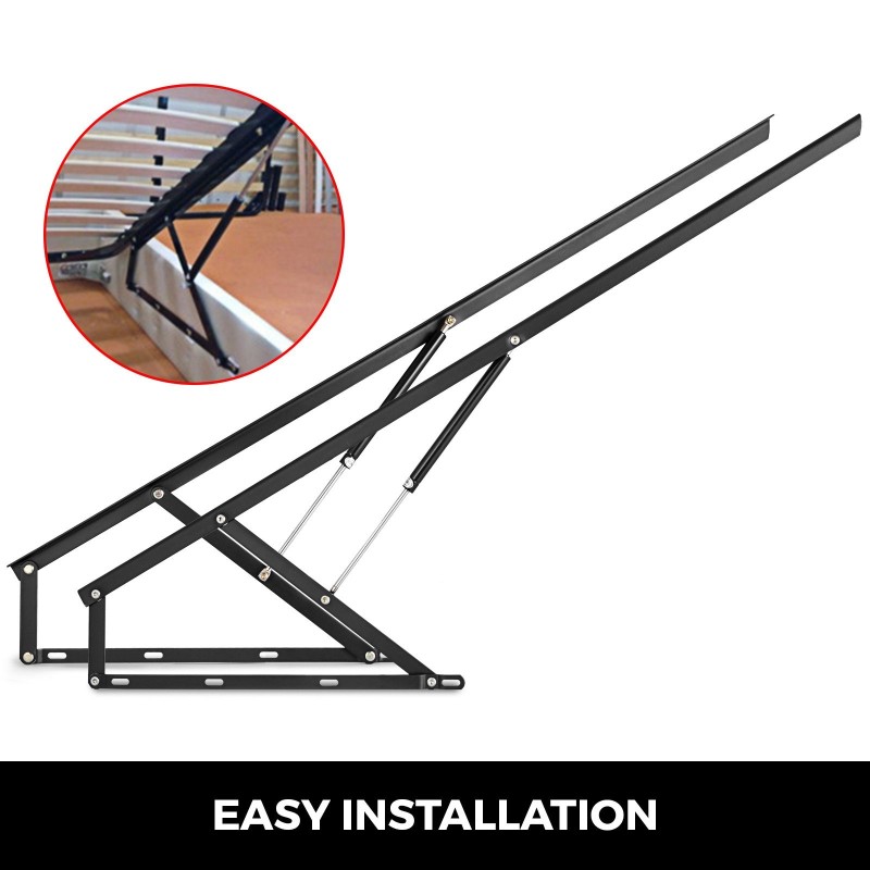 Sängyn ja vuodesohvan pneumaattinen nostomekanismi teräs 152 cm 2 kpl musta
