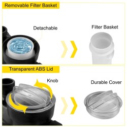 Uima-altaan pumppu 1 hv 750 W 19200 l/h 50 mm esisuodatuskori