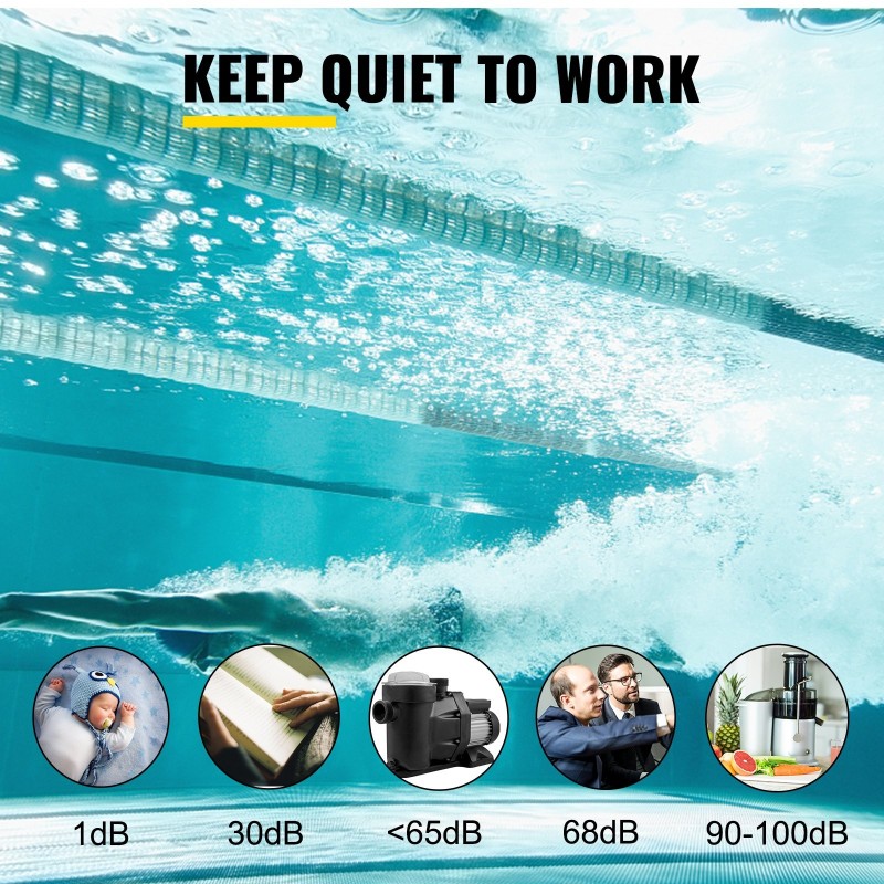 Uima-altaan pumppu 1 hv 750 W 19200 l/h 50 mm esisuodatuskori