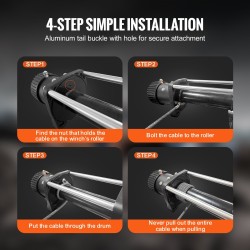 Vinssivaijeri galvanoitu hiiliteräs 9,5 mm x 15,2 m itselukittuva koukku raskaan käytön