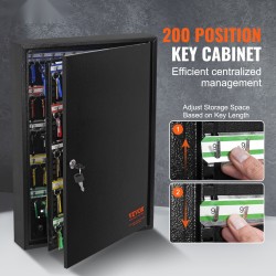 Avainten säilytyskaappi kylmävalssattua terästä 200 avaimelle säädettävät kiskot 200 avainlappua
