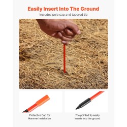 Ajotien lasikuituiset merkkitangot 122 cm 6,35 mm 500 kappaletta oranssit heijastinnauhat