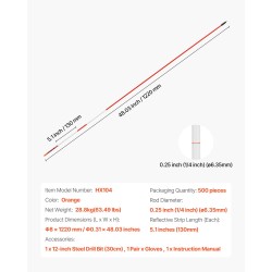 Ajotien lasikuituiset merkkitangot 122 cm 6,35 mm 500 kappaletta oranssit heijastinnauhat