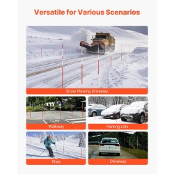 Heijastintikut lasikuituiset 183 cm 7,87 mm 100 kpl oranssit ajoteille ja pysäköintialueille