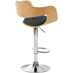 Kingston säädettävä pyörivä baarijakkara keinonahkapäällysteellä ja jalkatuella