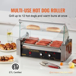 Sähköinen nakkirullagrilli kaksitoista nakkia viisi rullaa karkaistu lasikansi