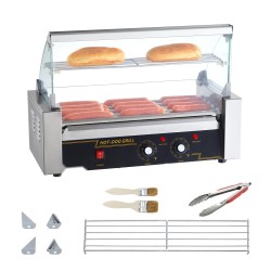 Sähköinen nakkirullagrilli kaksitoista nakkia viisi rullaa karkaistu lasikansi