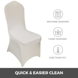 Tuolinsuojukset joustava spandexkangas taittotuoleille 100 kpl beige pesukelpoiset sopii enintään 560x450x935 mm