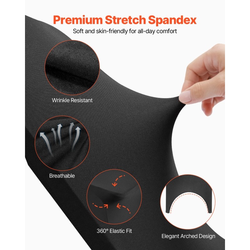 Joustavat spandex tuolinsuojukset 50 kpl musta sopii enintään 560×450×935 mm tuoleihin