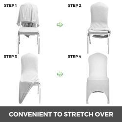 Taittotuolipäälliset 95 % polyesteri 5 % elastaani yleismalli pestävä 50 kpl valkoinen