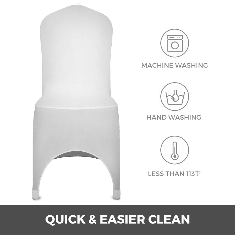 Taittotuolipäälliset 95 % polyesteri 5 % elastaani yleismalli pestävä 50 kpl valkoinen