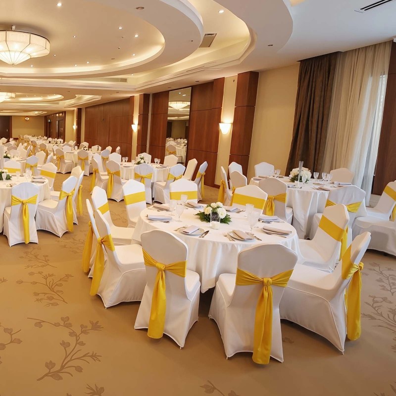 Kokoontaitettavien tuolinsuojukset joustavasta spandex-kankaasta konepestävät 50 kpl valkoinen