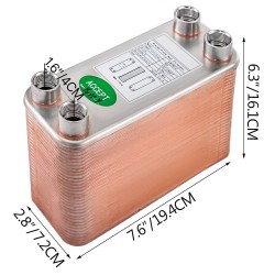 Juotettu levylämmönvaihdin 60 levyä 316L ruostumattomasta teräksestä hydroniseen lämmitykseen