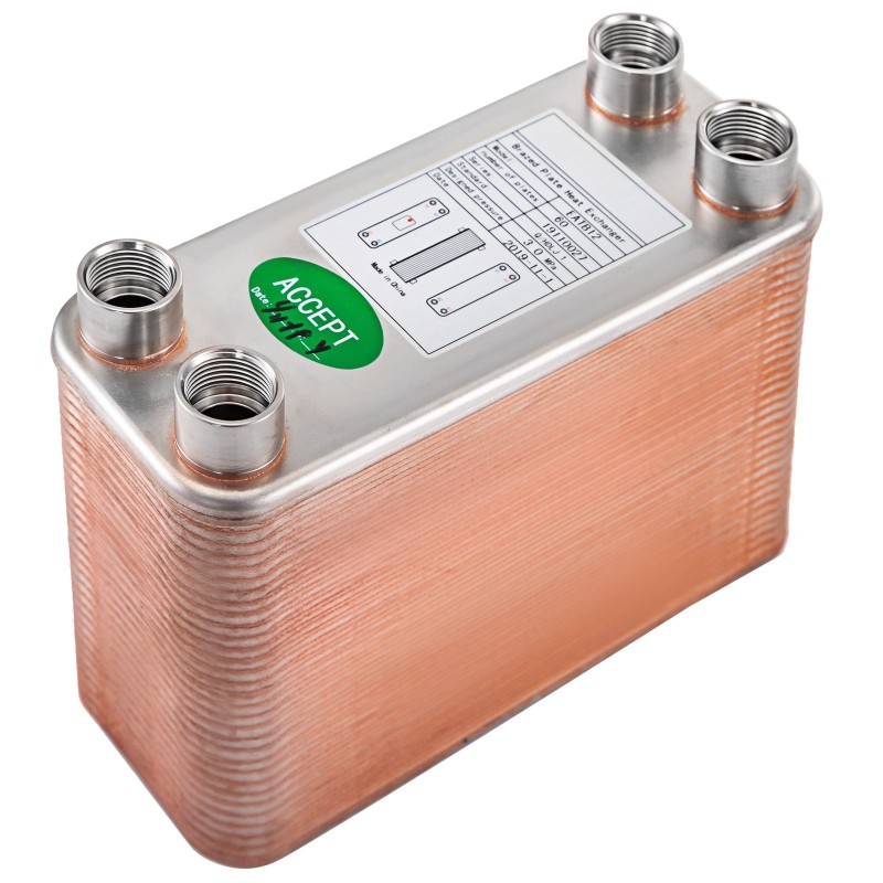 Juotettu levylämmönvaihdin 60 levyä 316L ruostumattomasta teräksestä hydroniseen lämmitykseen