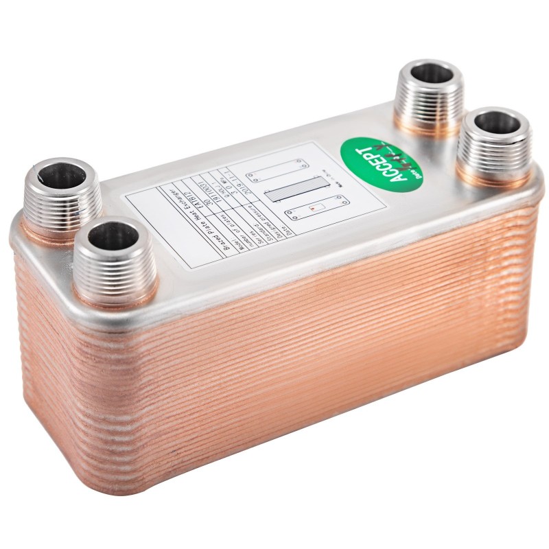 Juotettu levylämmönvaihdin 316L-ruostumatonta terästä 30 levyä 3/4 tuuman liitännöillä