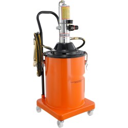 Ilmakäyttöinen rasvapumppu teräksinen säiliö valualumiininen pumppu pyörillä pitkä korkeapaineletku