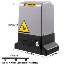 Automaattinen liukuportin avaaja 1800 kg 12 m 4 kaukosäädintä sovellusohjaus