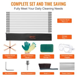 Savupiipun puhdistussarja 12 m 12 nailontangolla ja 360 asteen harjalla