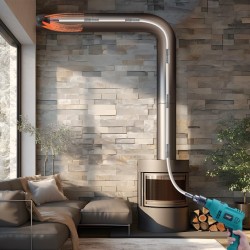 Savupiipun puhdistussarja 9 m nylonvarret 360 asteen harja kotikäyttöön