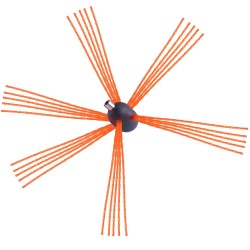 Savupiipun puhdistussetti kymmenen metriä kymmenen vahvistettua nailonvartta pyörivällä harjalla